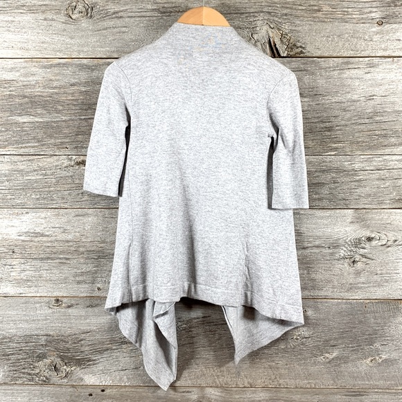 LINE Heathered grey waterfall 3/4 sleeve cardigan - Picture 3 of 4